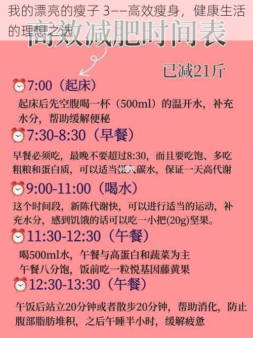 我的漂亮的瘦子 3——高效瘦身,健康生活的理想之选