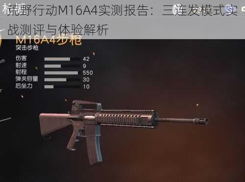 荒野行动M16A4实测报告:三连发模式实战测评与体验解析